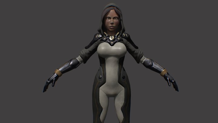 Exam chara-design: Mira (space character). 3D Model