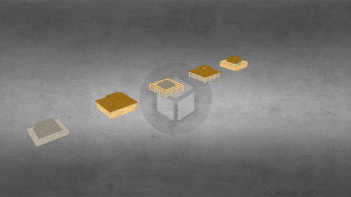 Sitzbank über Fliesen 3D Model