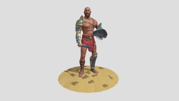 Stylized Gladiator Character 3D Model