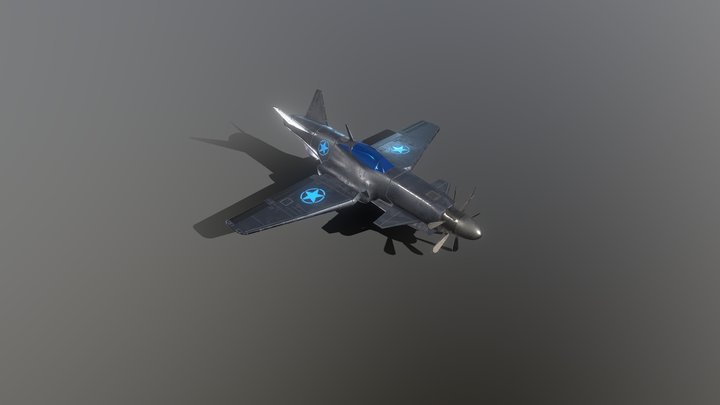 Stylized Dieselpunk Fighter - PBR Game Ready 3D Model