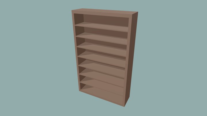 Low Poly Book Shelf 3D Model