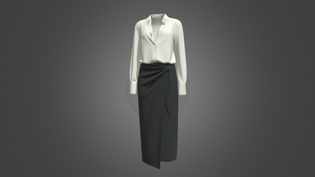 White shirt black leather skirt outfit