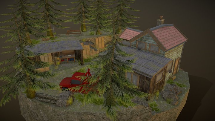 DAE Diorama - FOREST LONER 3D Model
