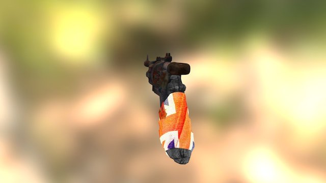 Old Union Jack Revolver 3D Model