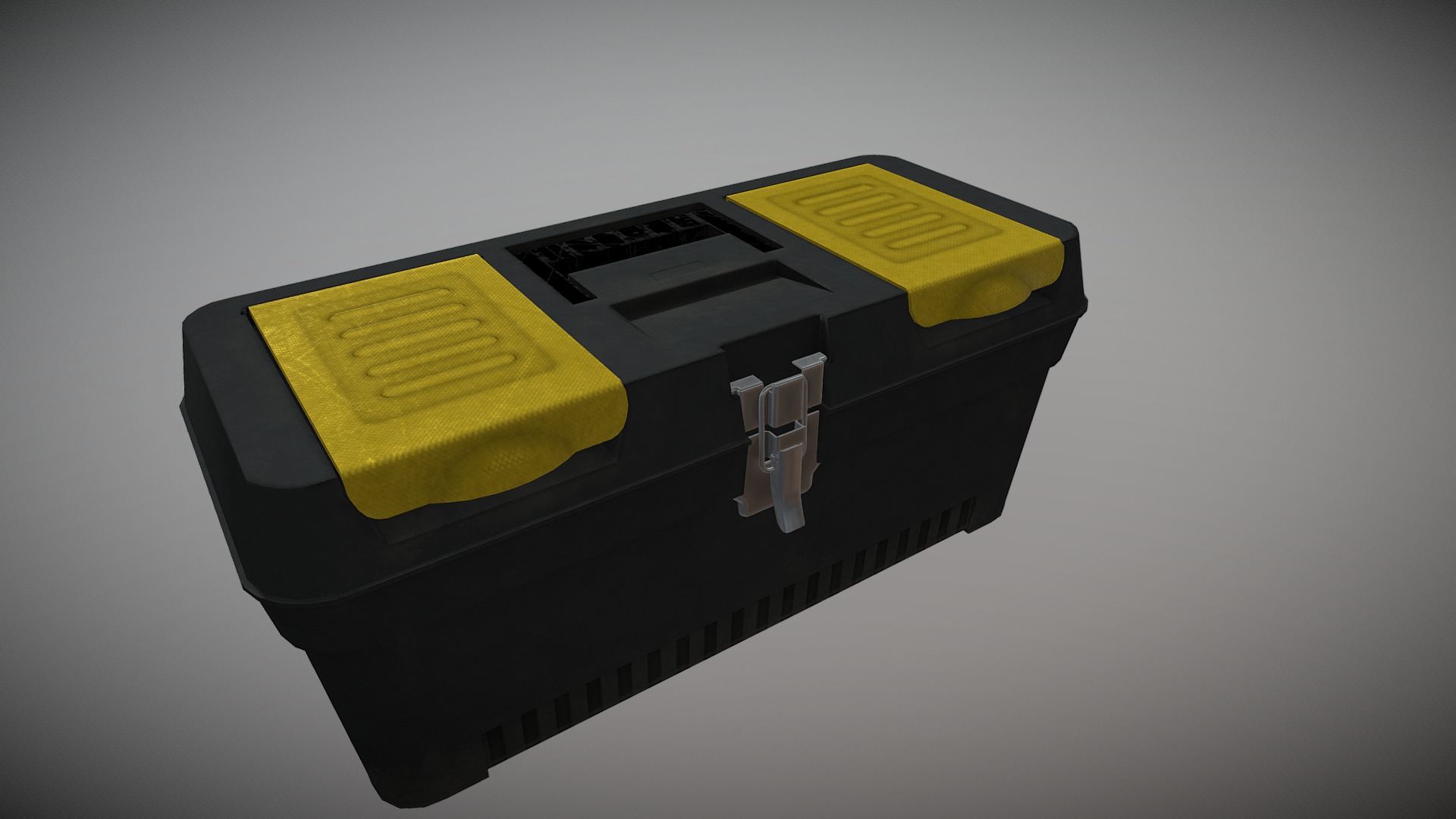 3D model Tool box for instrument - This is a 3D model of the Tool box for instrument. The 3D model is about a black and yellow electronic device.