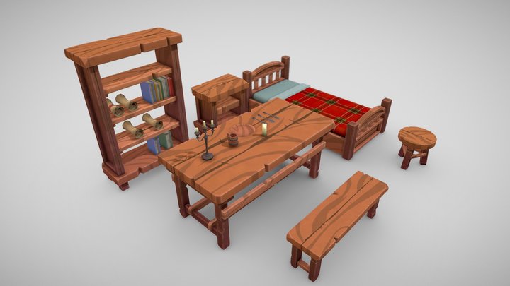 Stylized Furniture 3D Model
