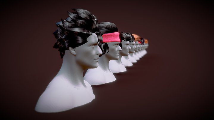 Male hair pack 3D Model