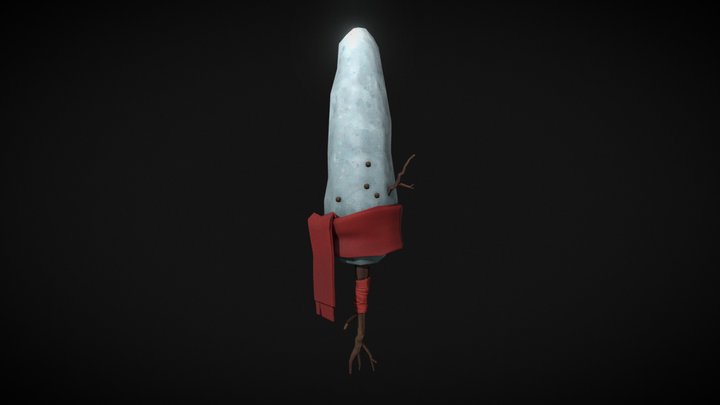 Low Poly Snow Sword 3D Model
