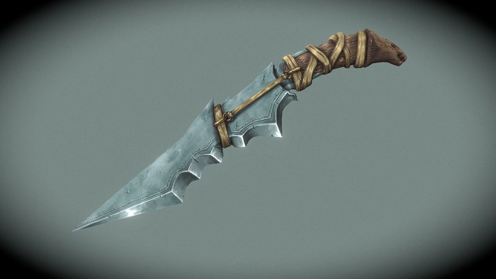 Fantasy-Hand-painted-Dagger 3D Model