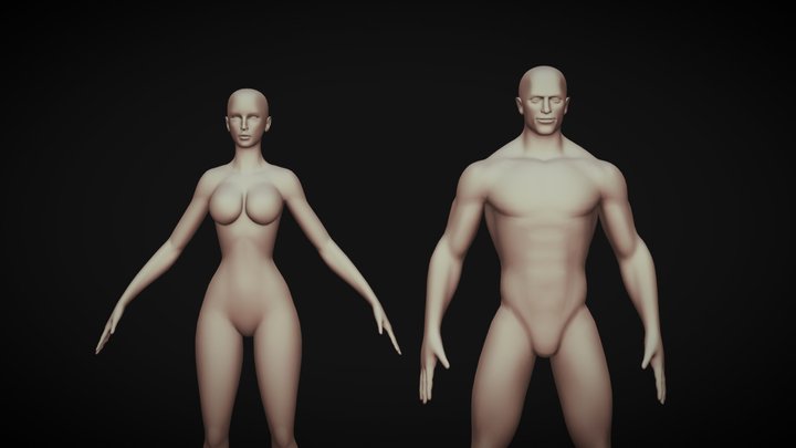 Male and Female Model 3D Model