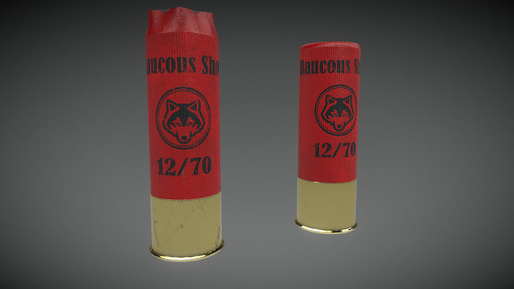 12G Ammo 3D Model