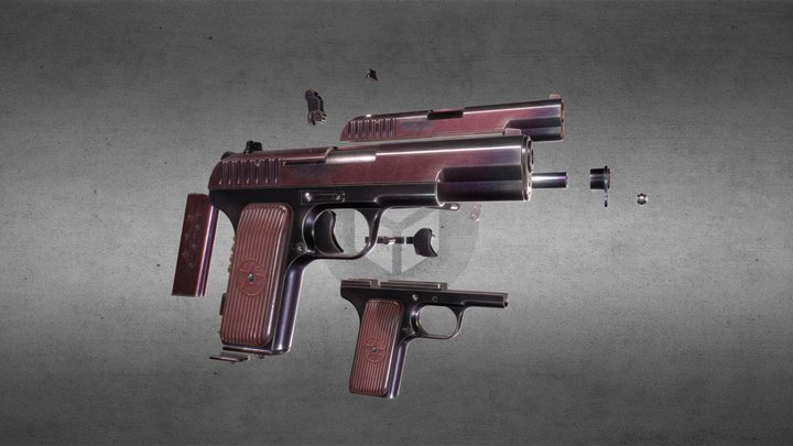 Тульский Токарев. (ТТ-33 НКВД) Tula Tokarev. 3D Model