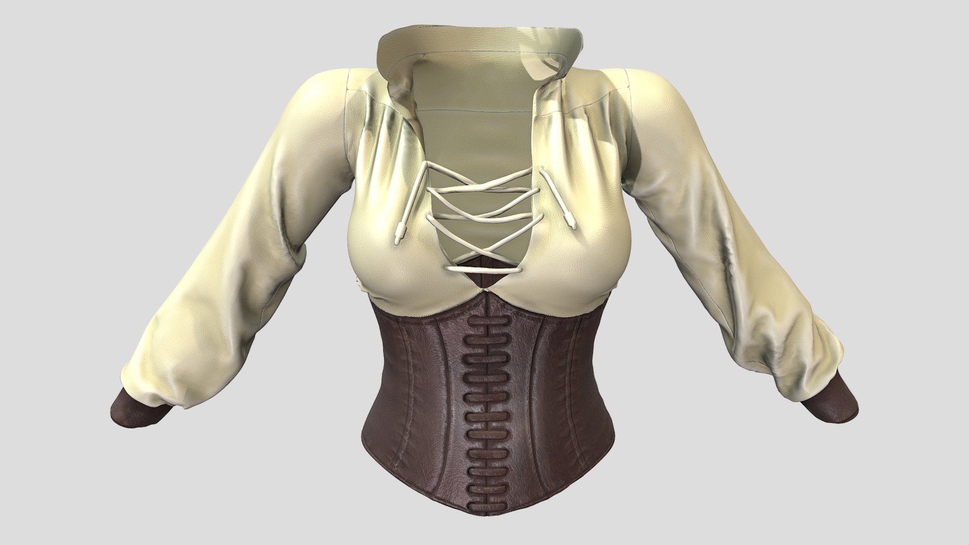 Female Fantasy Lace Up Front Corset Top - Buy Royalty Free 3D model by 3dia  (@3dia) [9faad86]