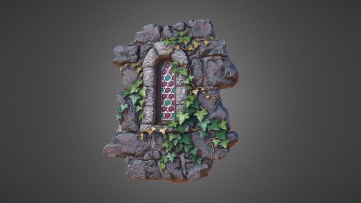 Window, stones, ivy 3D Model