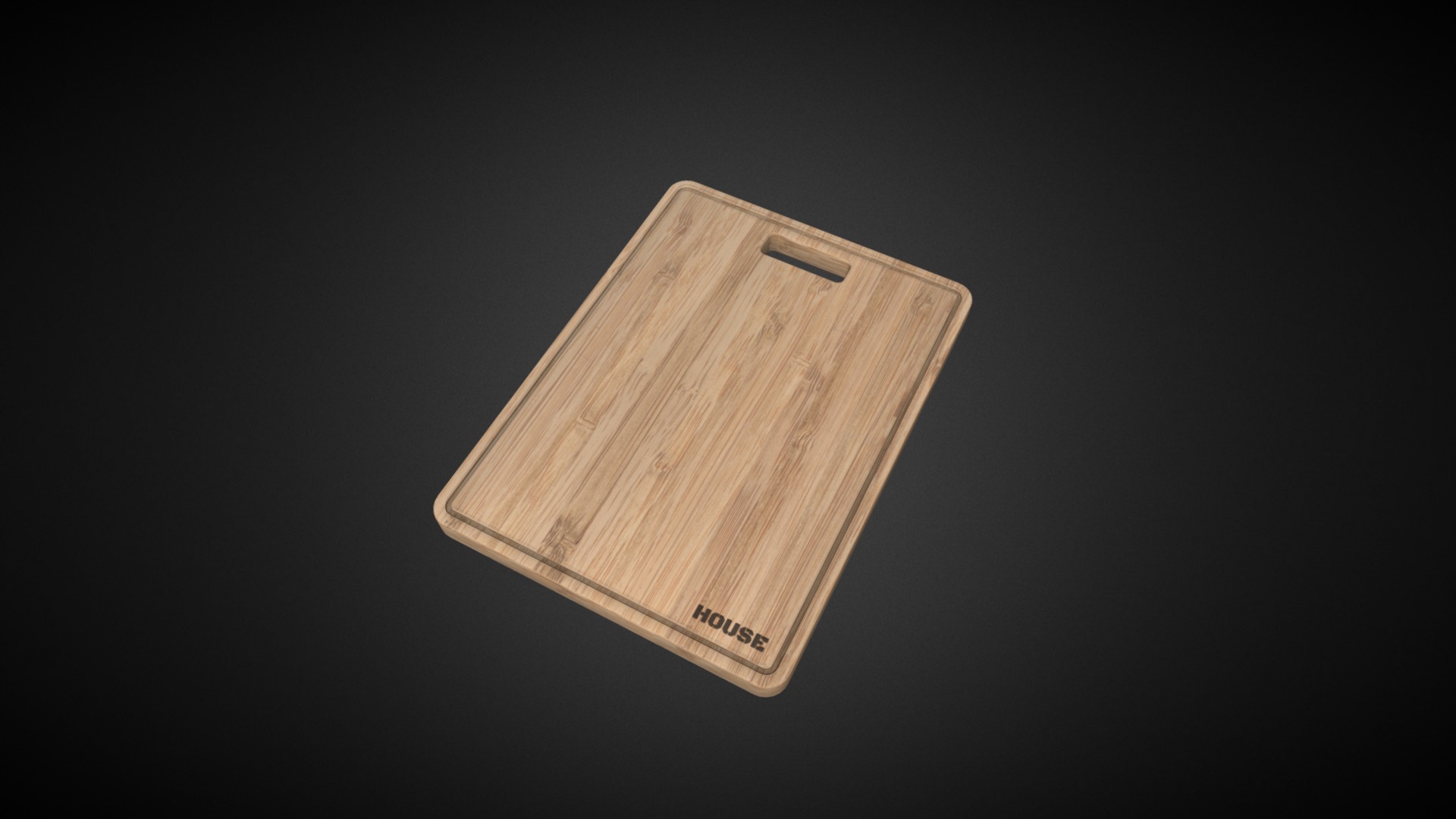 3D model Chopping board - This is a 3D model of the Chopping board. The 3D model is about a rectangular wooden box.