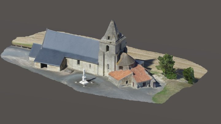 Eglise St Léger de Monbrun 3D Model