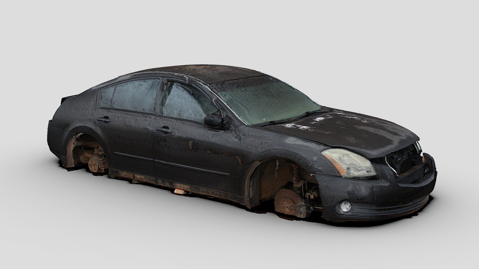Black Modern Sedan (Free Raw Scan)