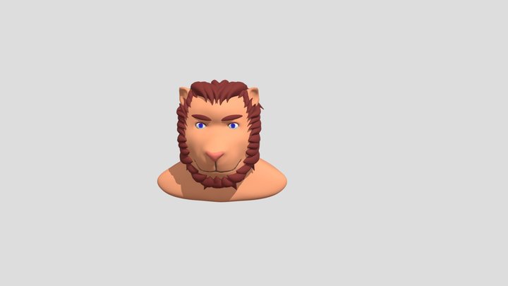Lion Head 3D Model