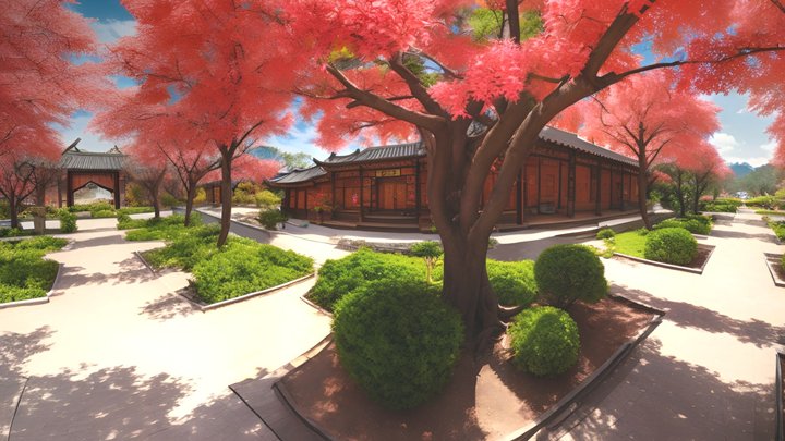 HDRi Background Chinese House 3D Model