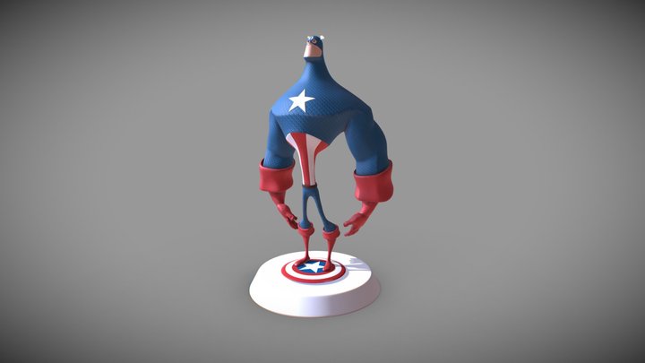 Captain America 3D Model