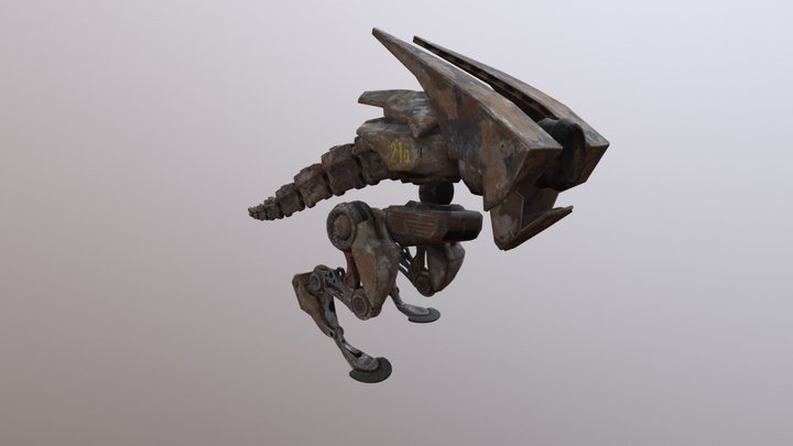 Robo Trex Attack Animation 3D Model
