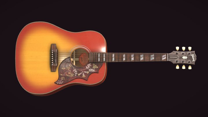 Gibson Hummingbird Acoustic Guitar 3D Model