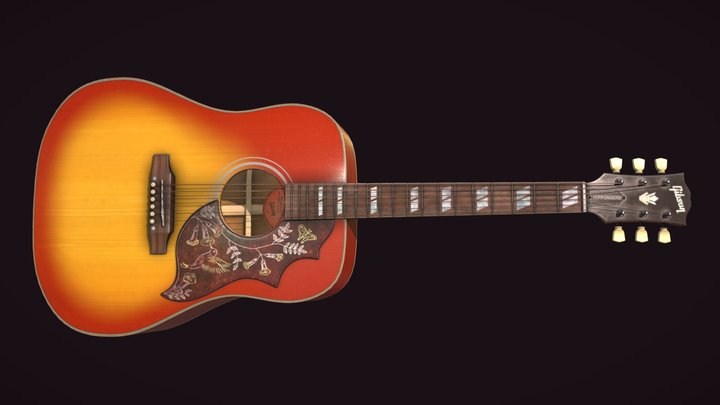 Gibson Hummingbird Acoustic Guitar 3D Model