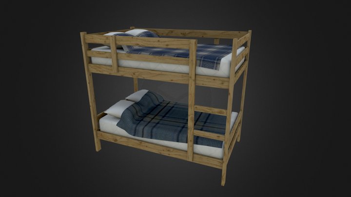 Simple Bunk Bed 3D Model