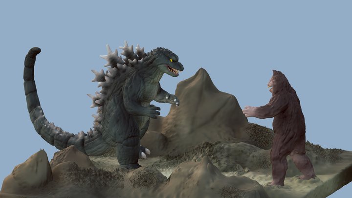 King Kong VS Godzilla Diorama 3D Model