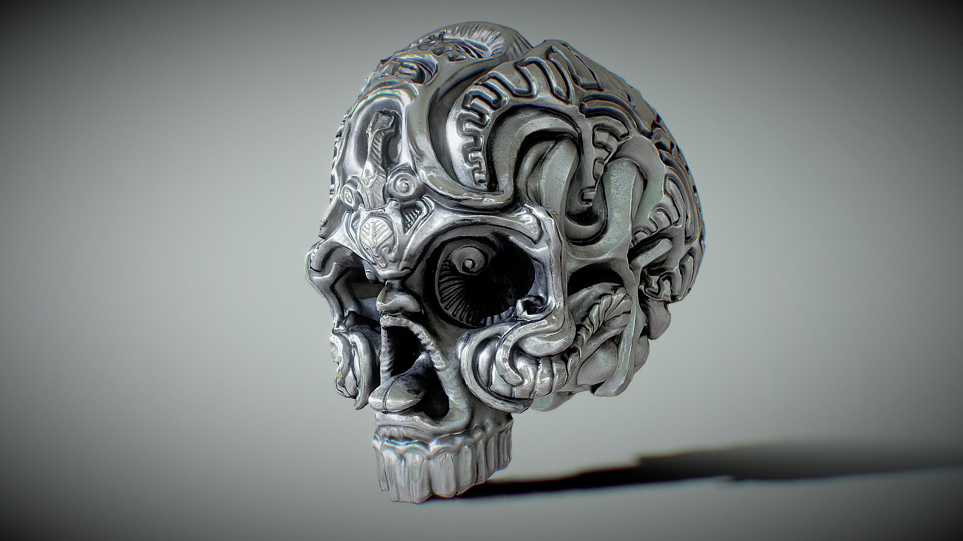 3D model Voodoo Skull - This is a 3D model of the Voodoo Skull. The 3D model is about a sculpture of a skull.