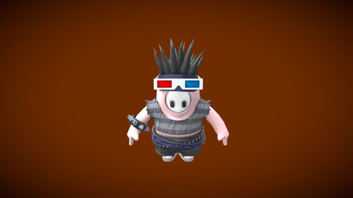 Fallguys Punk (Bonejamin) Skin 3D Model