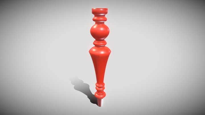 Designed Leg with Lathe(Screw) Modifier 3D Model