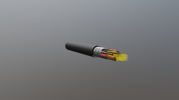 Custom Hybrid Fiber Cable 3D Model
