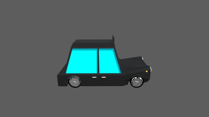 Low Poly Taxi 3D Model