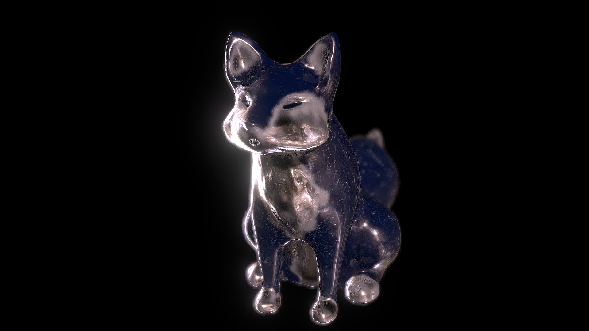 3D model Galaxy Fox - This is a 3D model of the Galaxy Fox. The 3D model is about a small statue of a cat.