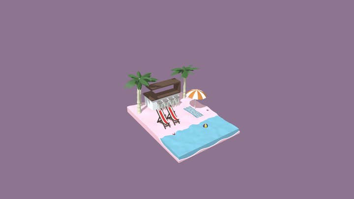 PINK BEACH 3D Model
