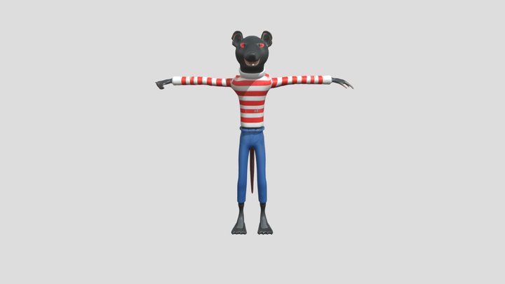Rat, Fantastic Mr Fox  Rigged Emote Milton Dance 3D Model