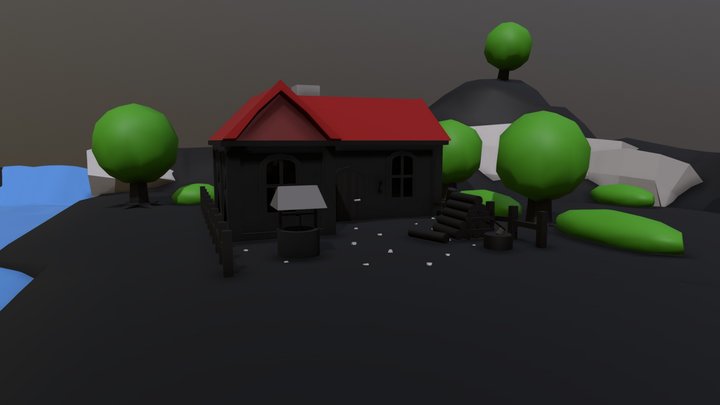 Fantasy House lowpoly 3D Model