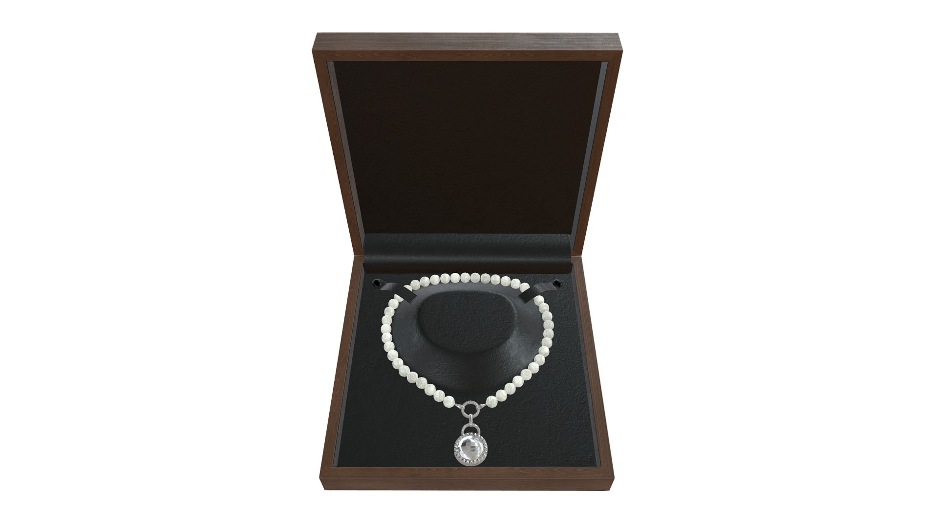 3D model Jewel box with necklace - This is a 3D model of the Jewel box with necklace. The 3D model is about a black and silver computer.