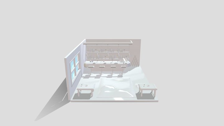 Lounge Bar / Japanese tables 3D Model