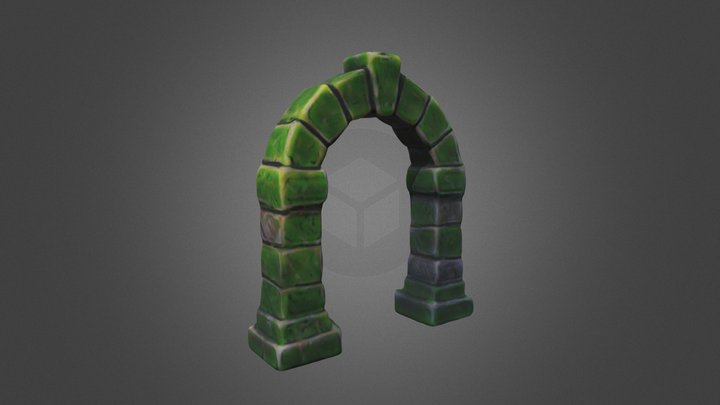 stylized low poly stone arch 3D Model