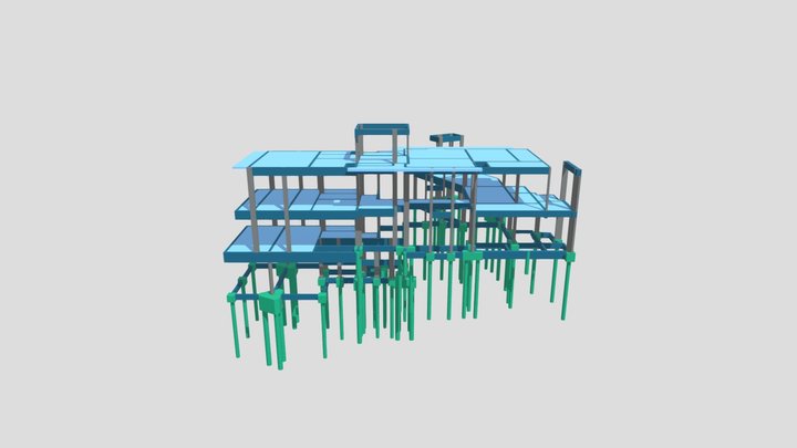 PORTICO 3D DA ESTRUTURA MA - JA 3D Model