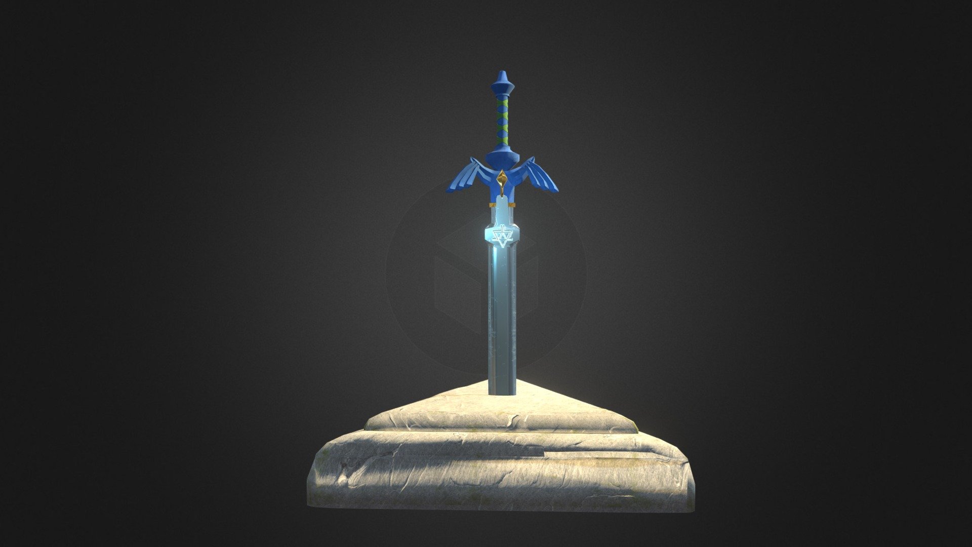 Mastersword with stone - 3D model by HoloKel [9fd0dd6] - Sketchfab