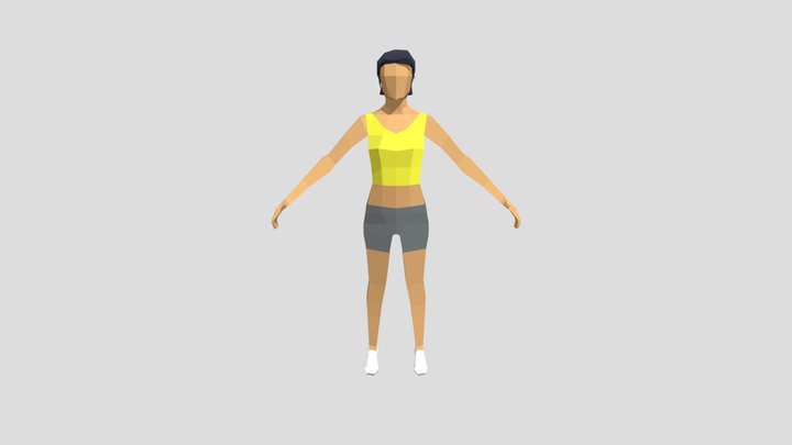 Low Poly Female 03 B 3D Model