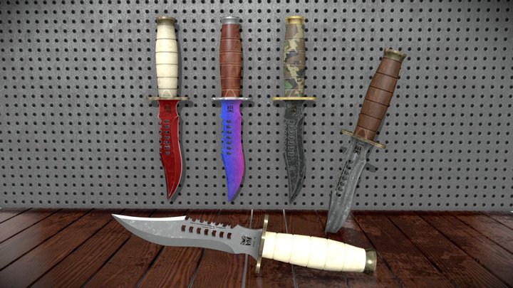 Bowie Knives - Military Knife 3D Model