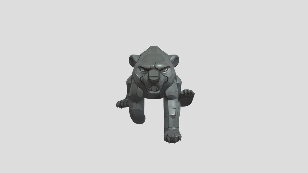 Running Grizzly Bear of Stone