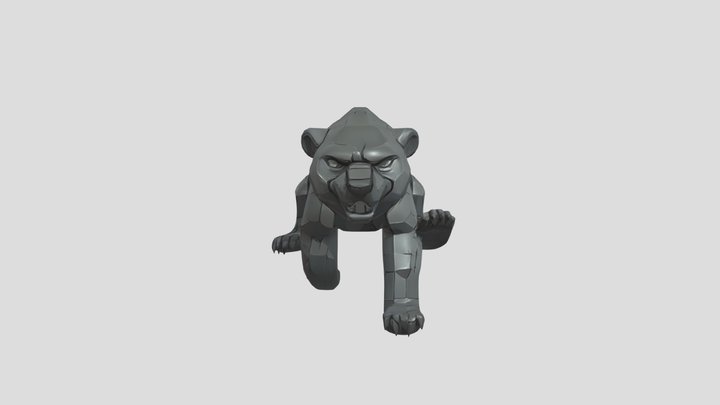 Running Grizzly Bear of Stone – Kostenloses 3D-Modell STL