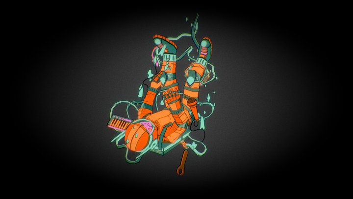 Tenhun Falling spaceman (FanArt) 3D Model