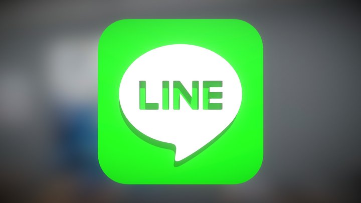 Line App Logo 3D Model