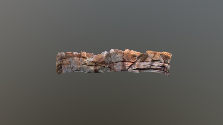 Handmade Red Rock Cliff Wall Photoscanned 3D Model